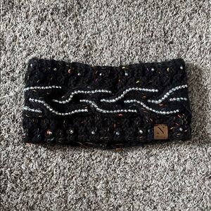 Noelle Multicolor Knit Ear Warmers with Rhinestone Waves